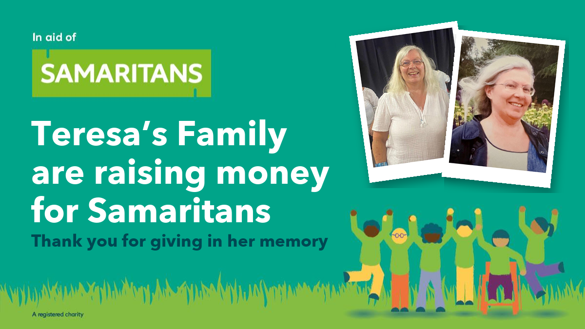 In aid of Samaritans — donate on JustGiving